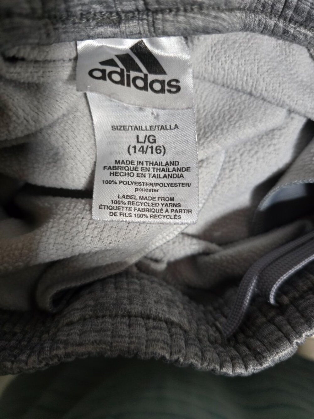 Adidas Gray & White Activewear Pants Pockets - Picture 3 of 3